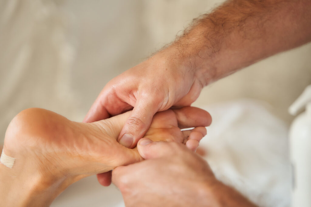 Pressure point during foot massage